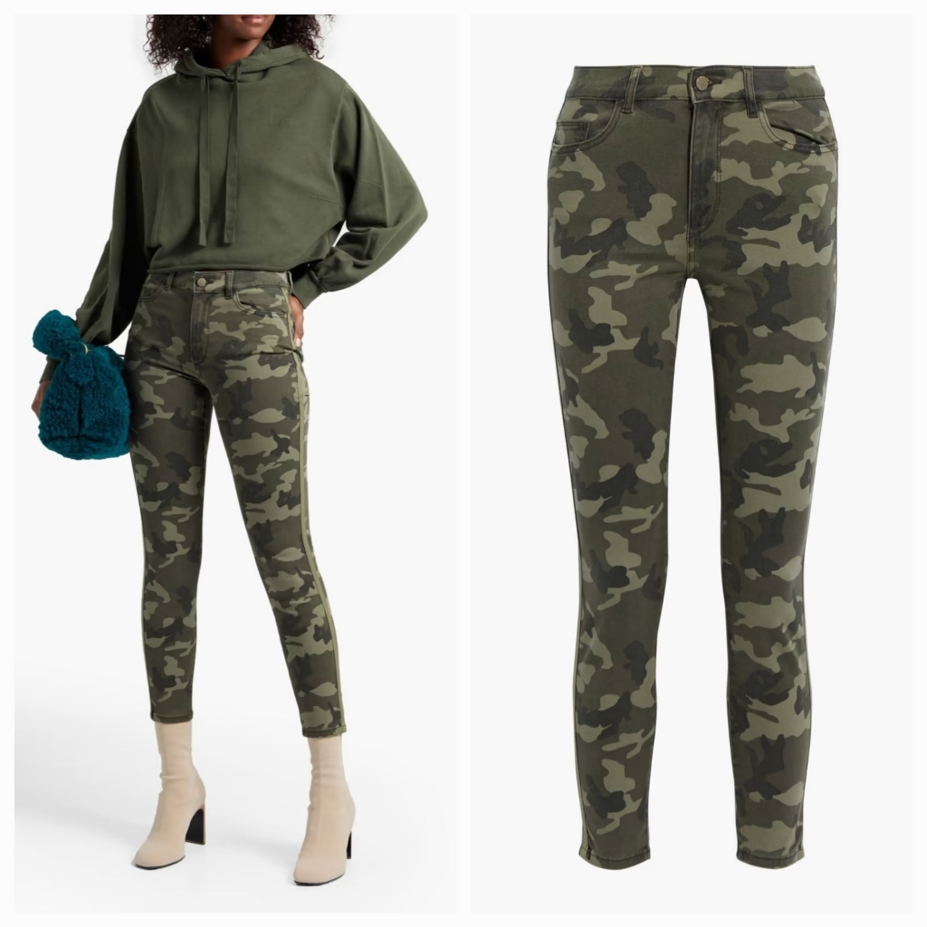 Dl1961 Florence Camo Mid Rise Skinny Jeans Size 24 Nwt